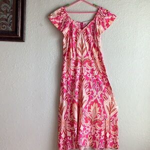 Loft pink midi dress